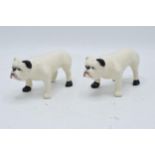 A pair of 19th century pottery bulldogs standing square (2). In good condition with no obvious