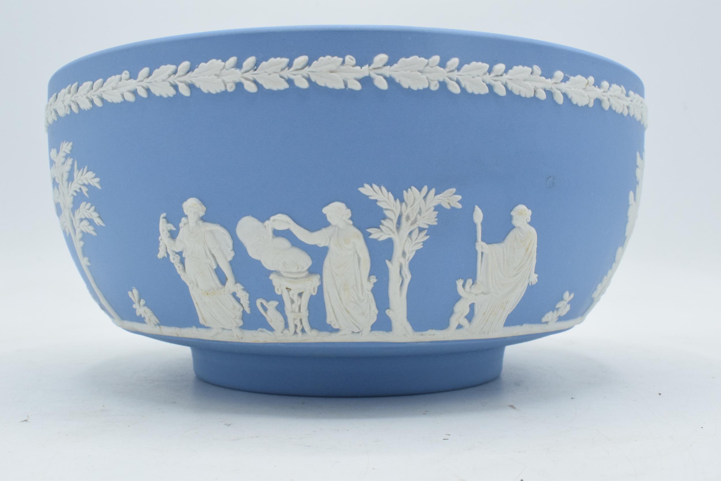 Blue Wedgwood Jasperware bowl. 20cm diameter. In good condition with no obvious damage or - Image 2 of 4