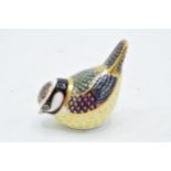 Royal Crown Derby paperweight in the form of a Bluetit. First quality with stopper. In good