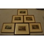 A collection of framed engravings and prints to include Excise Office Drummond Place Edinburgh by