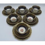 George Jones Crescent China part tea set to include 6 cups, 6 saucers, 6 sides (6 trios), a sugar