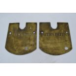 A pair of 20th century brass plaques with 'Smith's Patent' engraved into both. We suspect these