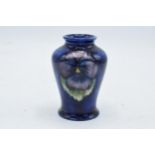 Moorcroft small Pansy vase. 9.5cm tall. In good condition with no obvious damage or restoration.