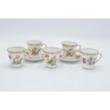 A collection of Dresden fine bone china to include a pair of cups and saucers together with 3 cups