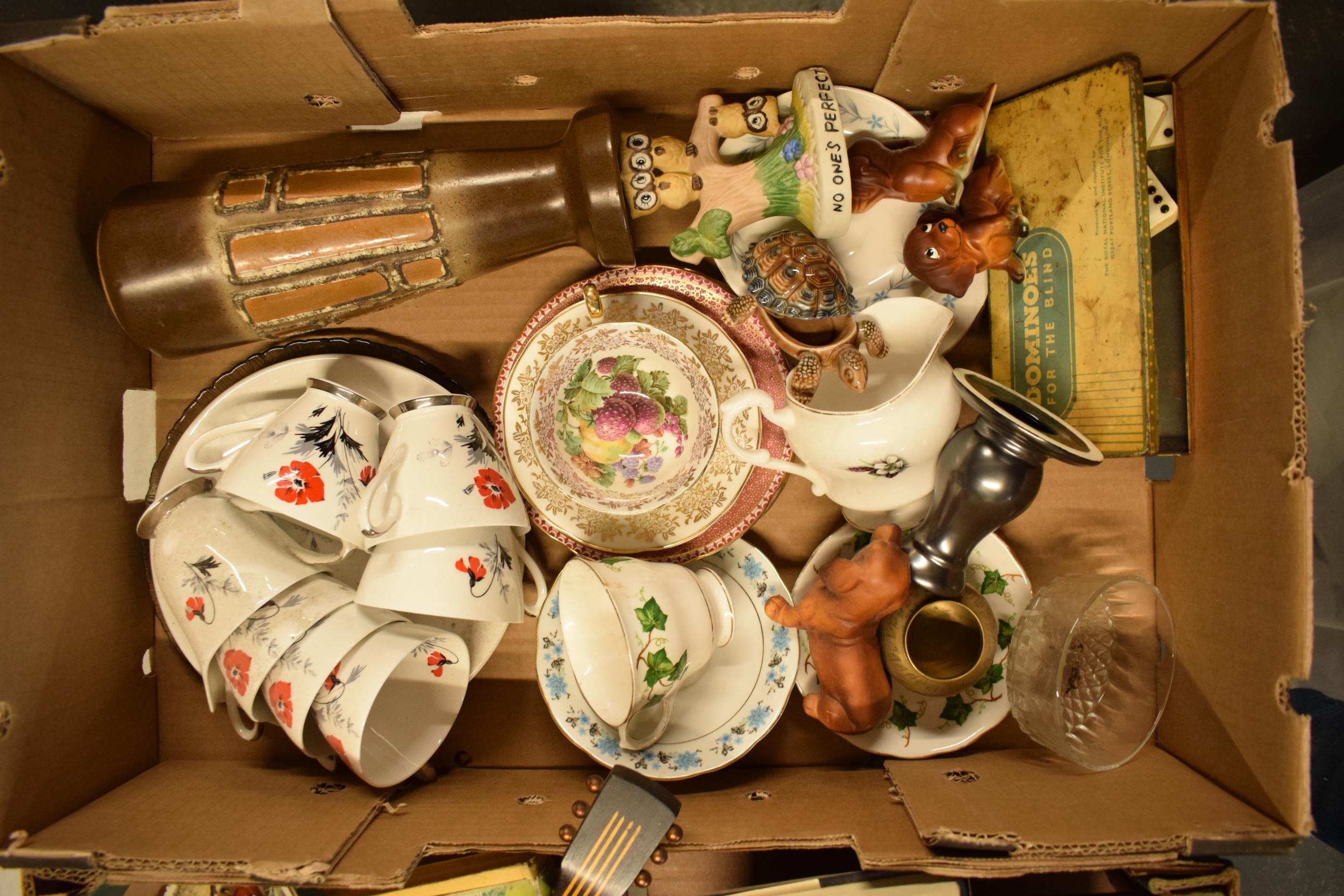 A large collection of items to include Wade tortoises, West German vase, Colclough, part tea sets - Image 2 of 4