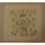 1887 Jubilee of Queen Victoria handkerchief 'Her Most Excellent Majesty Victoria, Queen of Great