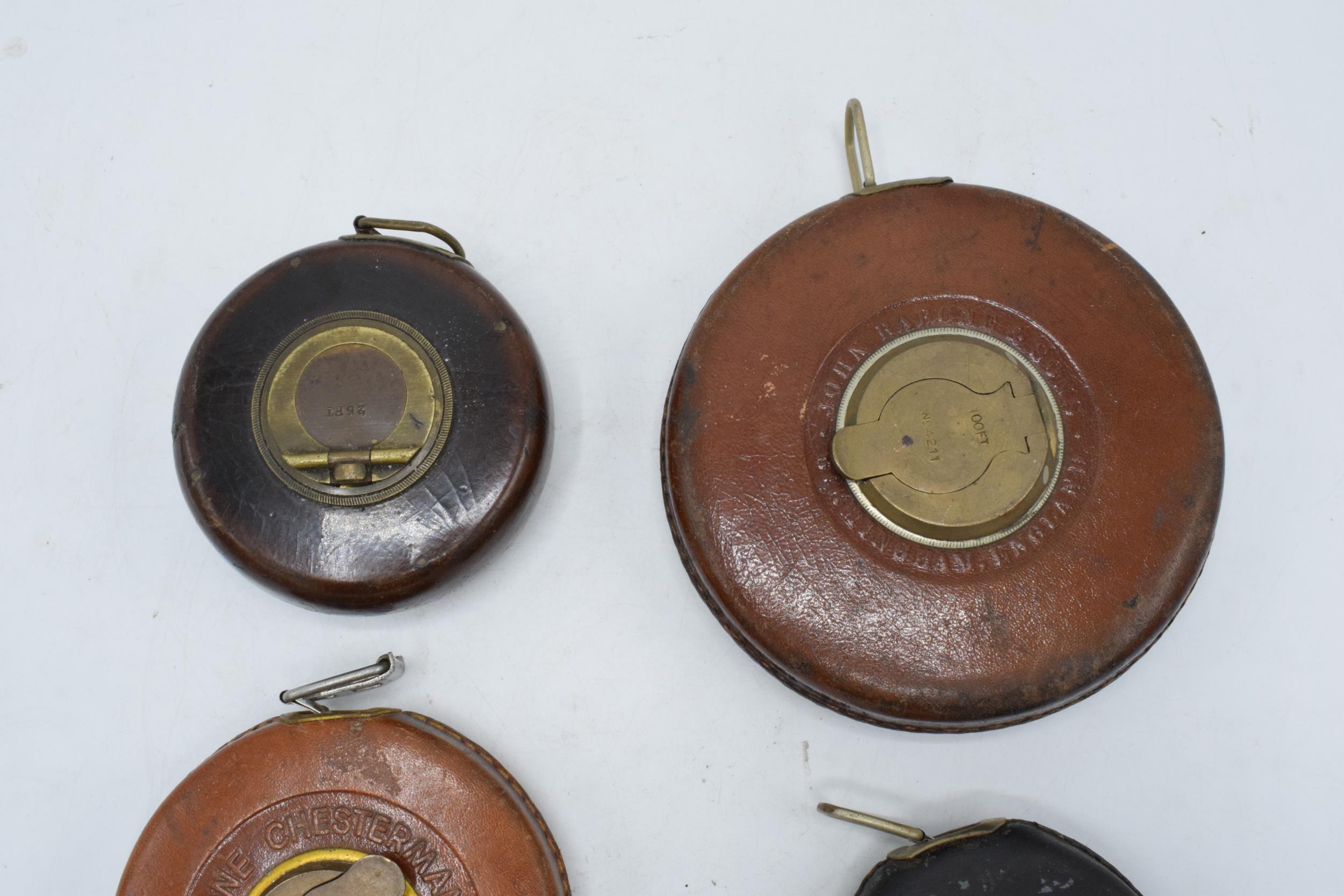 A collection of tape measures with steel tape including Chesterman, Sheffield 25 foot, Rabone - Image 2 of 4