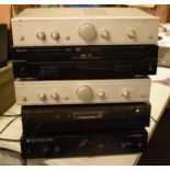 A collection of Hi Fi and audio equipment to include Cambridge Audio A5 integrated amplifier x 2,