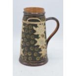 Doulton Lambeth and Slaters stoneware jug with impressed marks to base. 21cm tall. In good condition