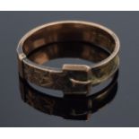 9ct rose gold belt buckle ring. 1.7 grams. Chester. UK size U.