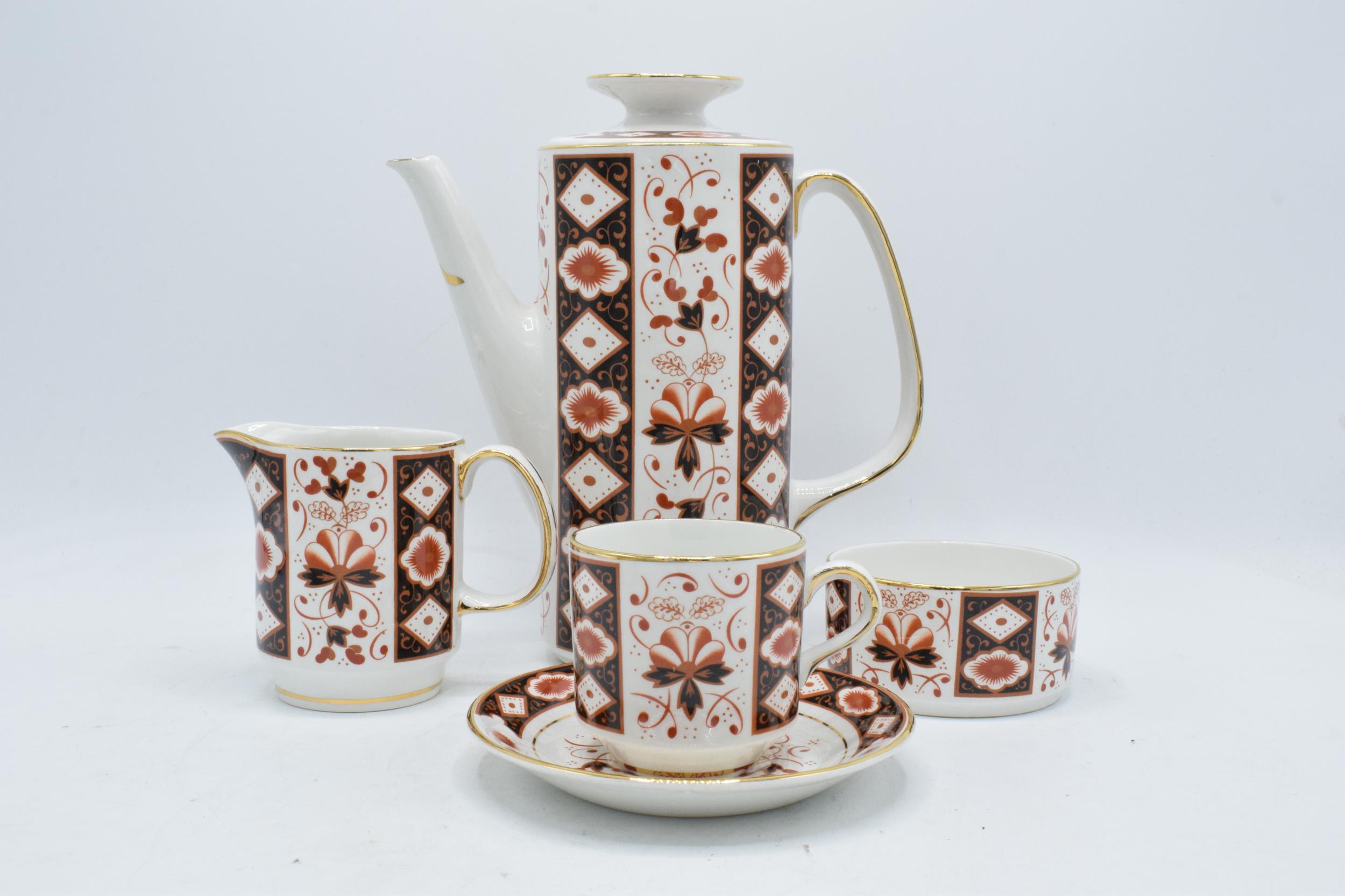 An Arklow Imari-style coffee set in the Kildare design to include a coffee pot, milk and sugar and 5