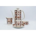 An Arklow Imari-style coffee set in the Kildare design to include a coffee pot, milk and sugar and 5