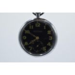 Jaegar Le Couture stainless steel military pocket watch with 'G.S.T.P - F 01706' to the reverse.