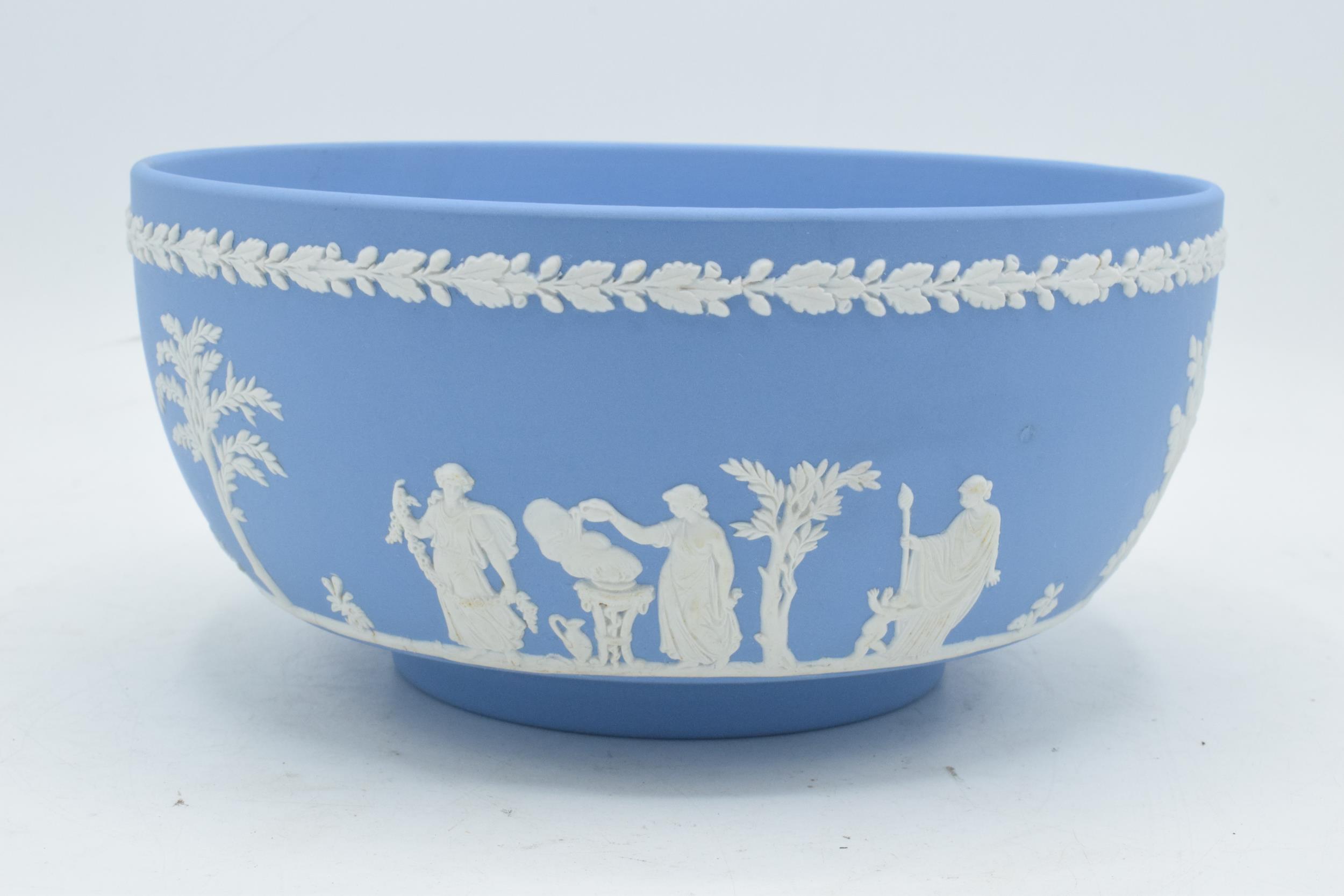 Blue Wedgwood Jasperware bowl. 20cm diameter. In good condition with no obvious damage or - Image 3 of 4