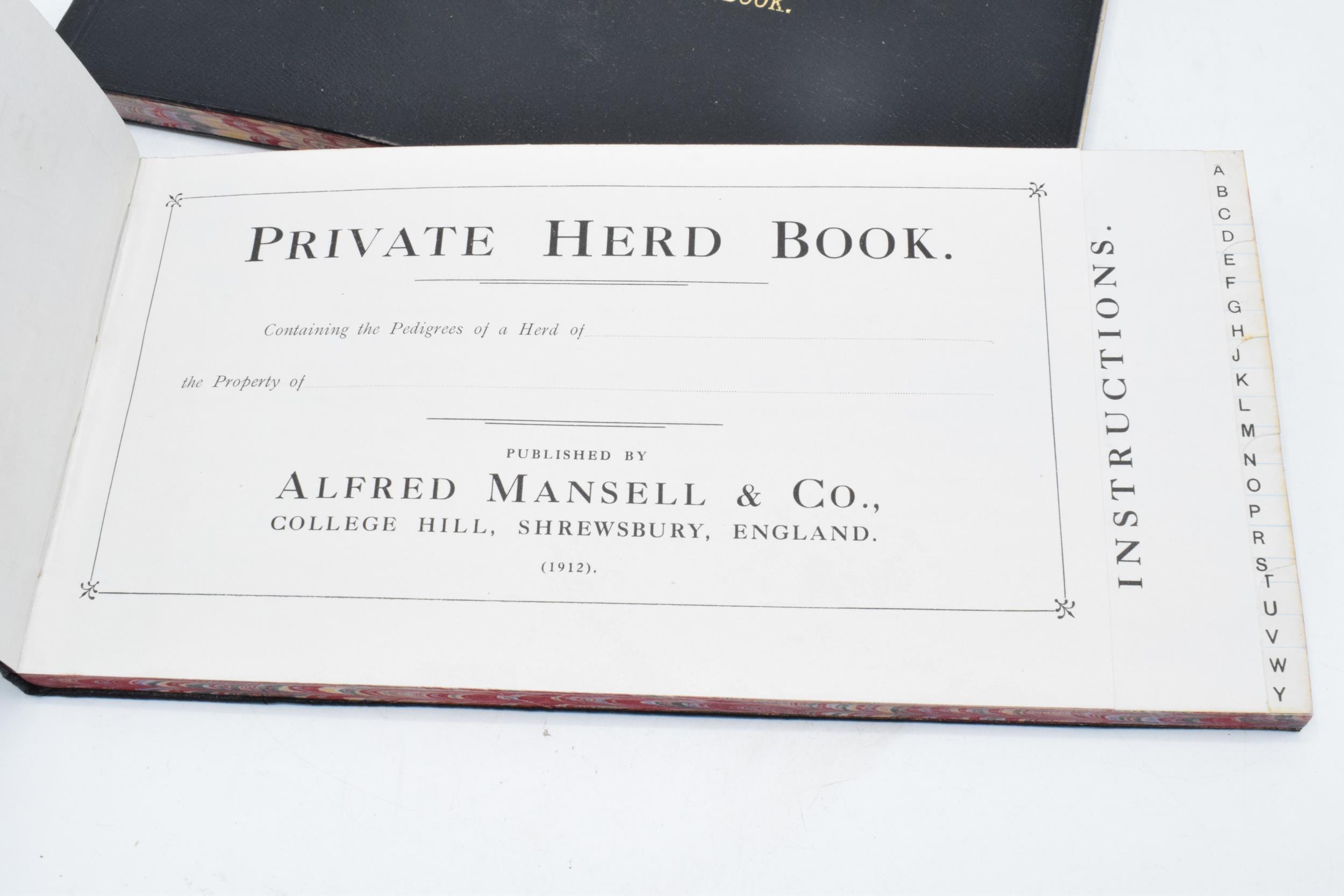 Agricultural Interest: a pair of Mansell's Private Herd Book published by Alfred Mansell and Co of - Image 2 of 3