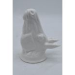James Kent Old Foley fine bone china stirrup cup in the form of a horse's head in a white glaze.