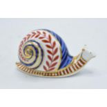 Royal Crown Derby paperweight in the form of a snail. First quality with stopper. In good