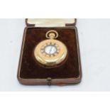 A Roidor gold-plated half-hunter Swiss-made pocket watch with top-wind action. In ticking order