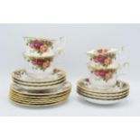 Royal Albert Old Country Roses to include 4 cups, 7 saucers (1 a/f) and 6 side plates (17 pieces).