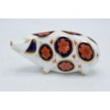 Royal Crown Derby paperweight in the form of a Imari Pig. First quality with stopper. In good