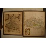 Antique maps of Nottinghamshire by Robert Mordon and John Saxton (2) The Saxton map is badly stained