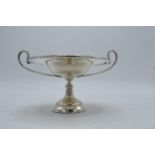 A silver pedestal bon bon dish. Birmingham 1906. 140.5 grams (loaded). 15cm diameter.