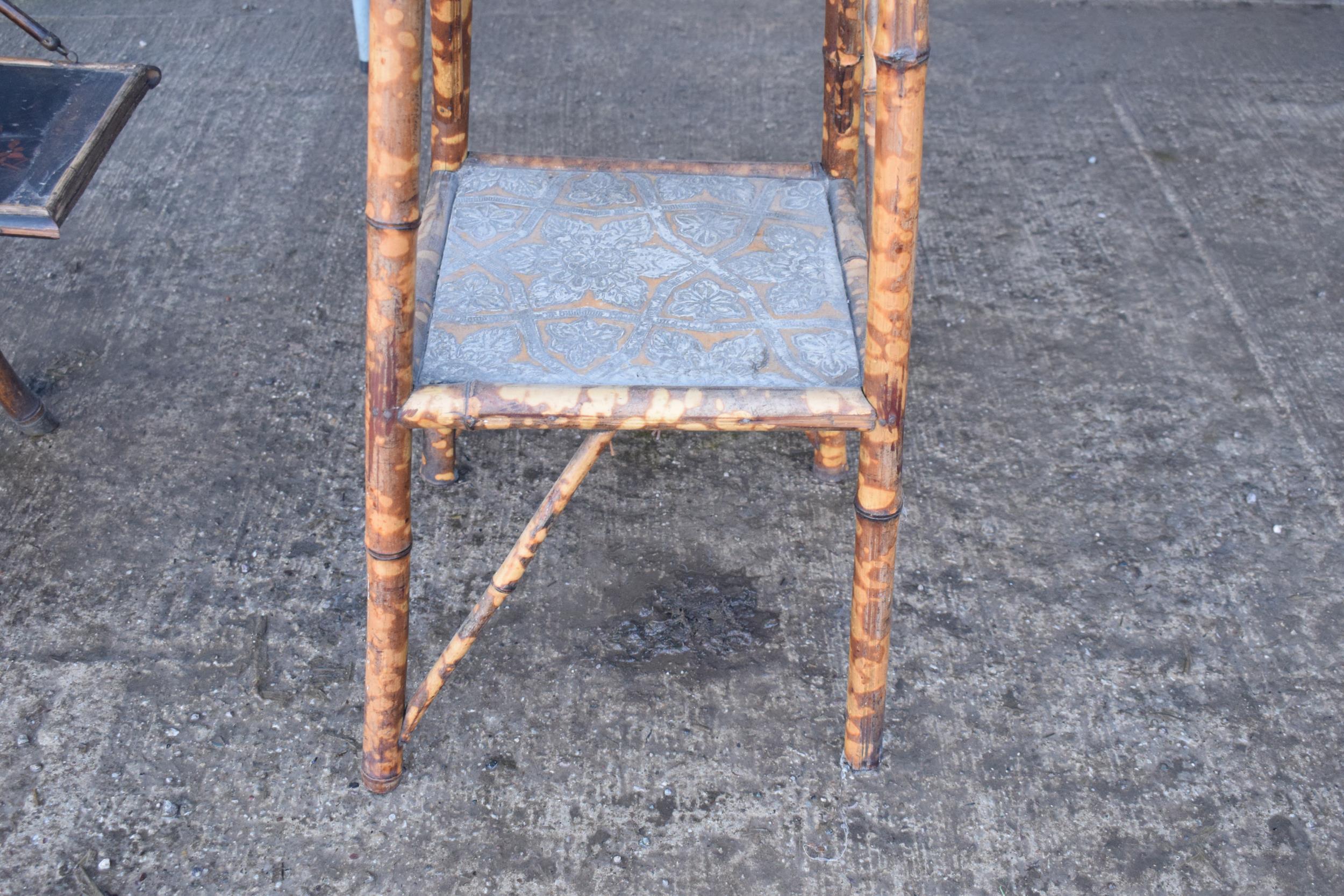 A pair of Chinese items of furniture made with bamboo and lacquer finish to include a folding - Image 4 of 11