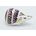 Royal Crown Derby paperweight in the form of an Imari hedgehog . First quality with stopper. In good