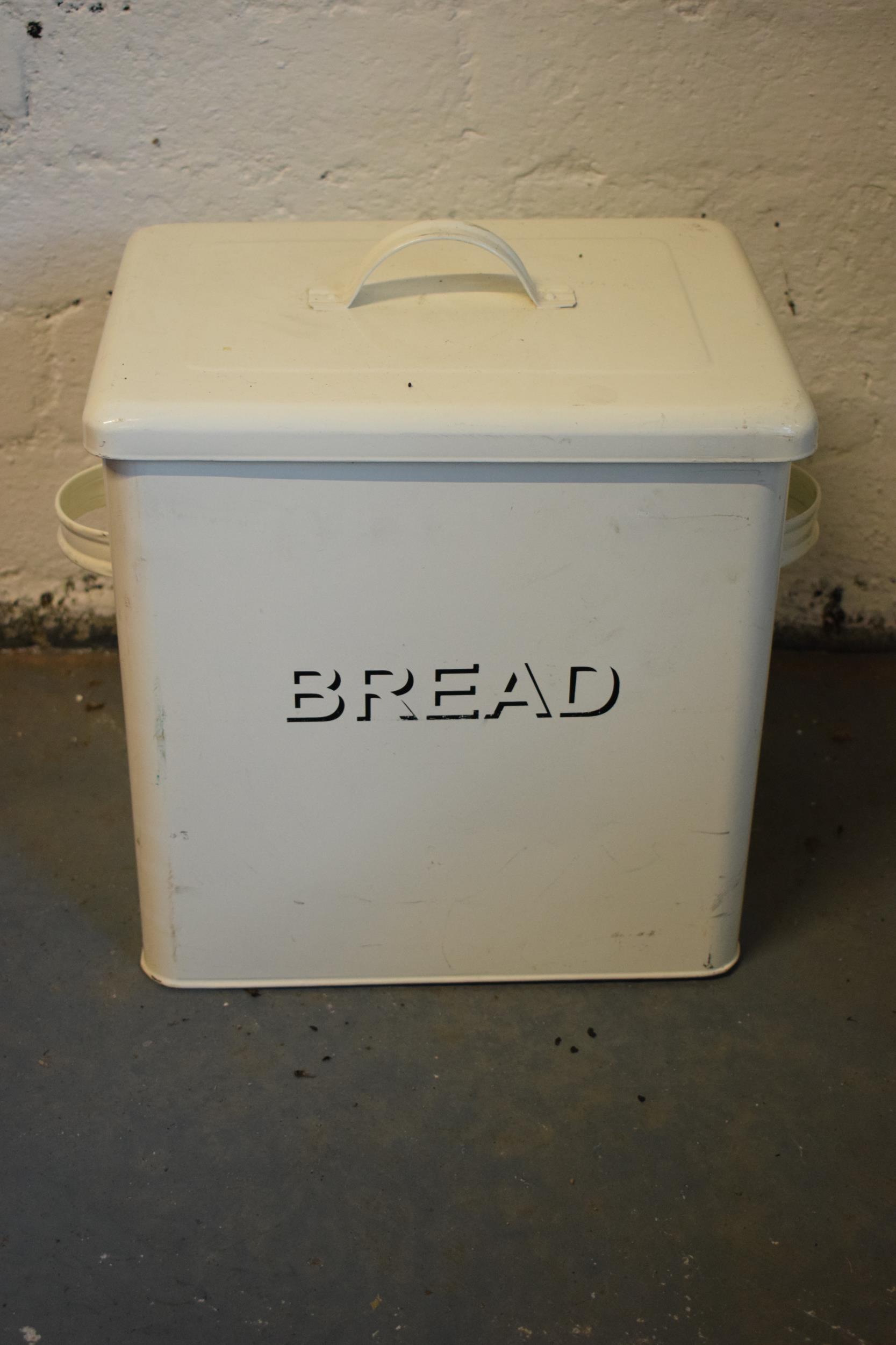 A vintage-style bread bin. 38 x 24 x 35cm tall.