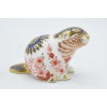 Royal Crown Derby paperweight in the form of a beaver. First quality with stopper. In good condition