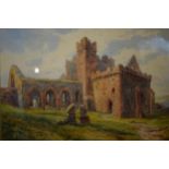A framed watercolour of an Abbey in ruins signed 'L Fennel' Louisa Fennel. 52 x 41cm inc frame.