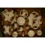 A collection of Royal Albert Old Country Roses to include a 2-tier cakestand, a cake plate, soup
