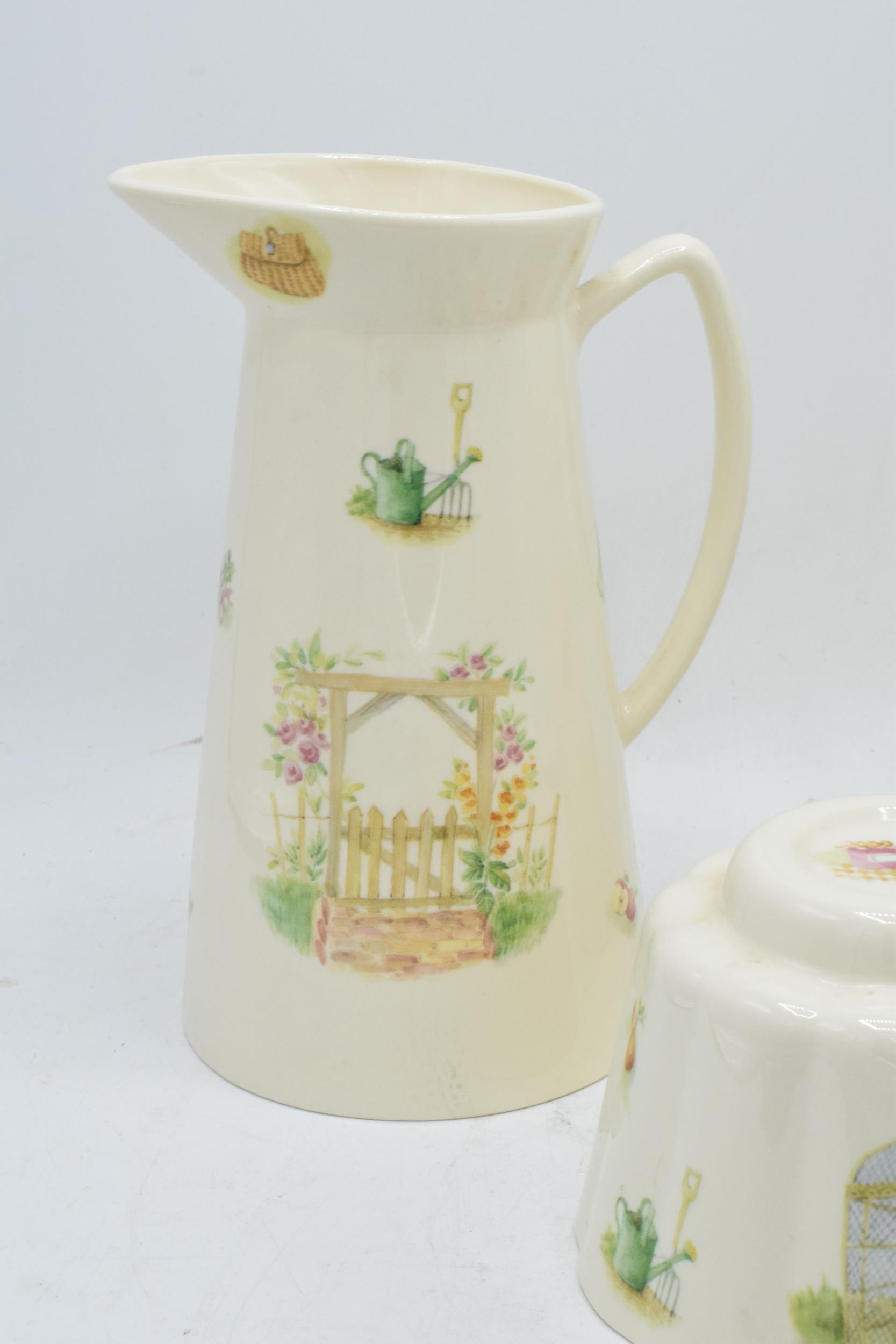 A collection of Aynsley Edwardian Kitchen Garden items to include a tall jug, a milk churn and a - Image 4 of 5