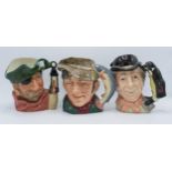 A trio of large Royal Doulton character jugs to include Poacher D6429, Smuggler and Walrus &