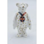 Boxed Royal Crown Derby paperweight in the form of a Medal Bear for London 2012 Olympics. First