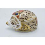 Boxed Royal Crown Derby paperweight in the form of a Bramble hedgehog. First quality with stopper.