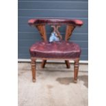Late Victorian / early Edwardian gentleman's Chesterfield style Captain's chair / library chair with