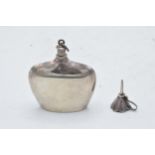 A small silver perfume bottle and funnel. Sheffield. 27.6 grams.