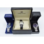 A pair of gentleman's boxed Sekonda wrist watches together with a cased Oskar Emil ladies wristwatch