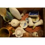 A collection of 19th century and later pottery to include Wade Heath art deco jug, Spode, Royal
