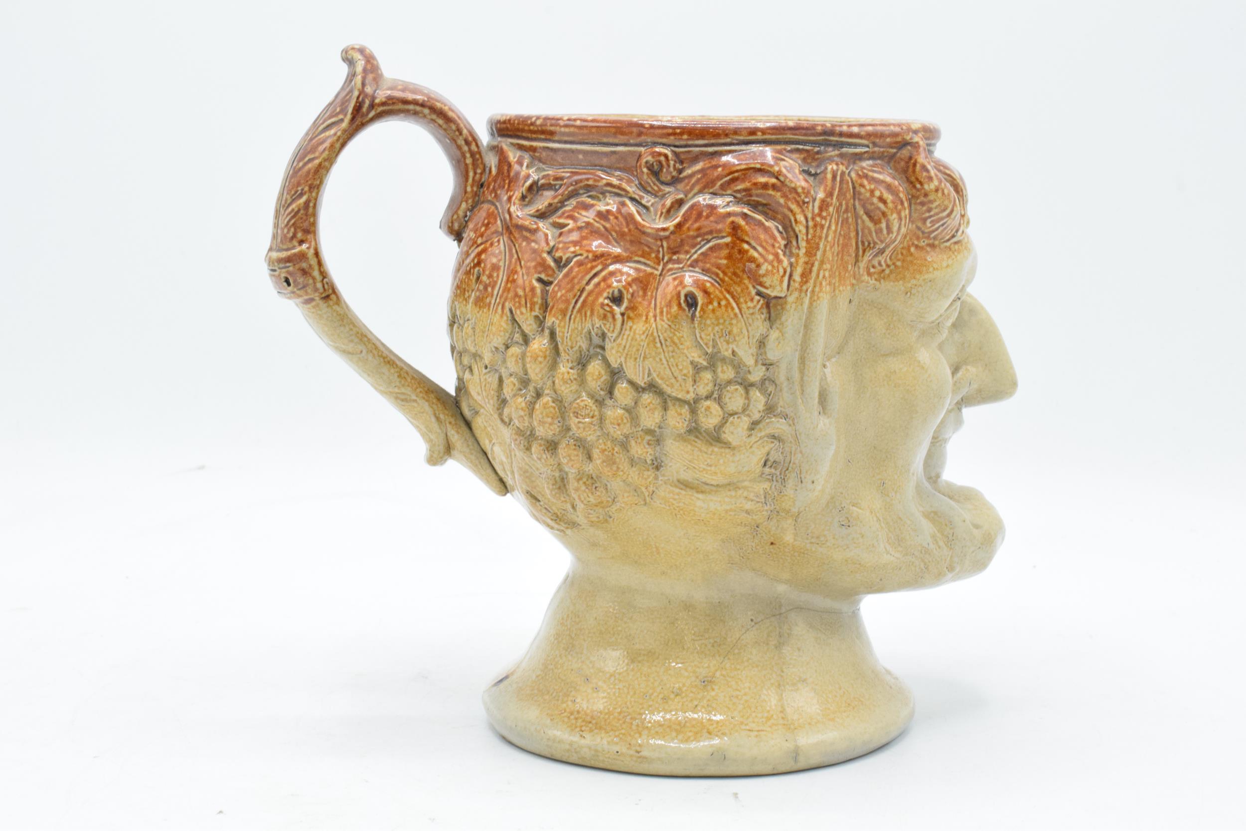 A 19th century stoneware character jug in the form of Bacchus. 19cm tall. Generally in good - Image 3 of 10