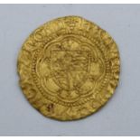 Henry VI 1422-1461 Quarter Noble gold coin. 1.6 grams. 19mm diameter.
