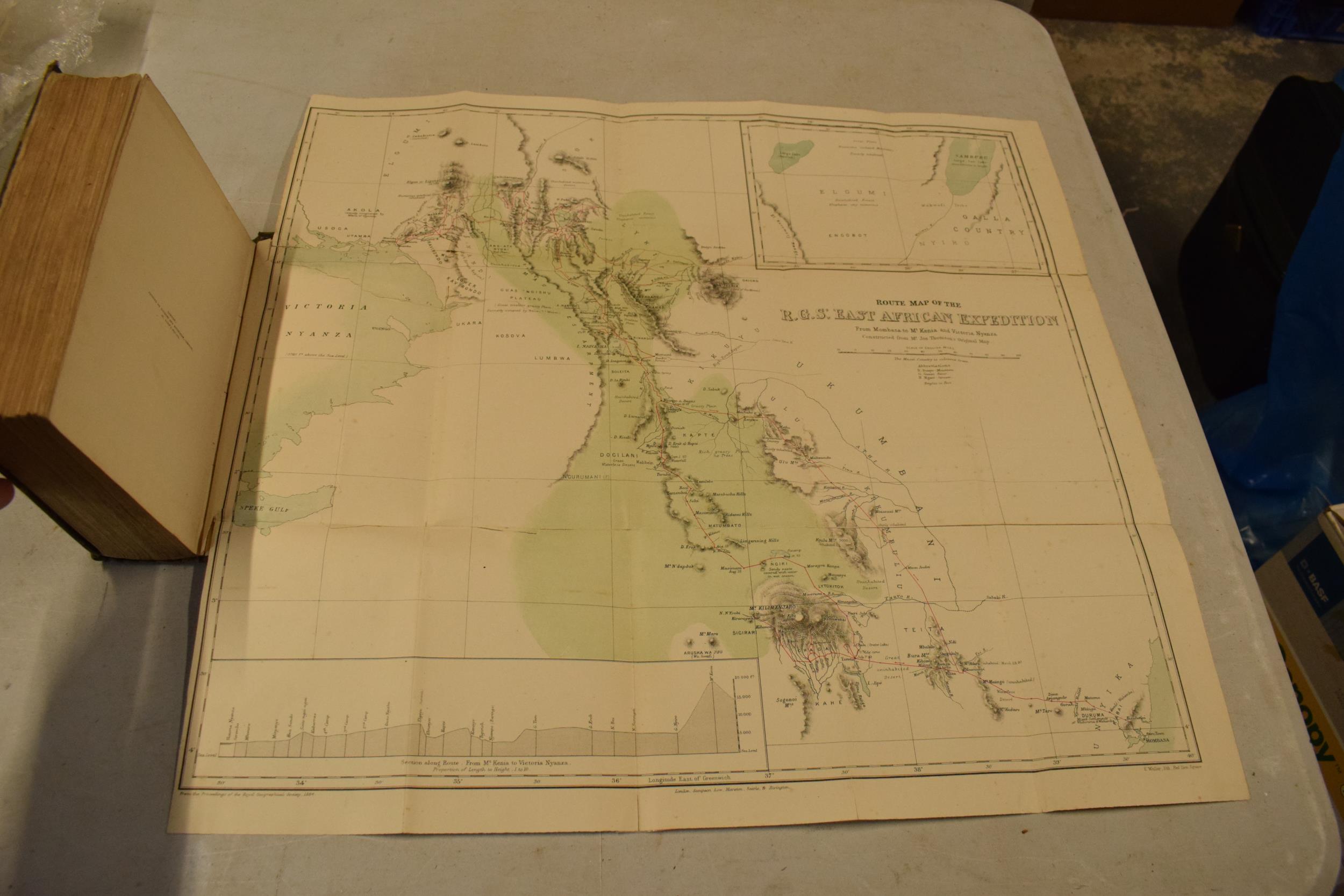 Hardback book: 'Through Masai Lane' by Joseph Thomson FRGS. 2nd edition 1885 with tissue guard to - Image 11 of 16