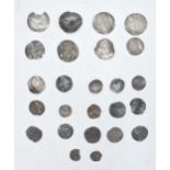 A collection of antique hammered silver coins to include Elizabeth I examples and others in