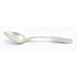 A 19th century silver plated New York teaspoon H I Sawyer. 15cm long.