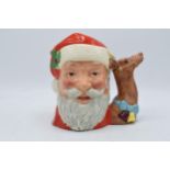 Large Royal Doulton character jug Santa Claus D6675 with Reindeer handle. In good condition with