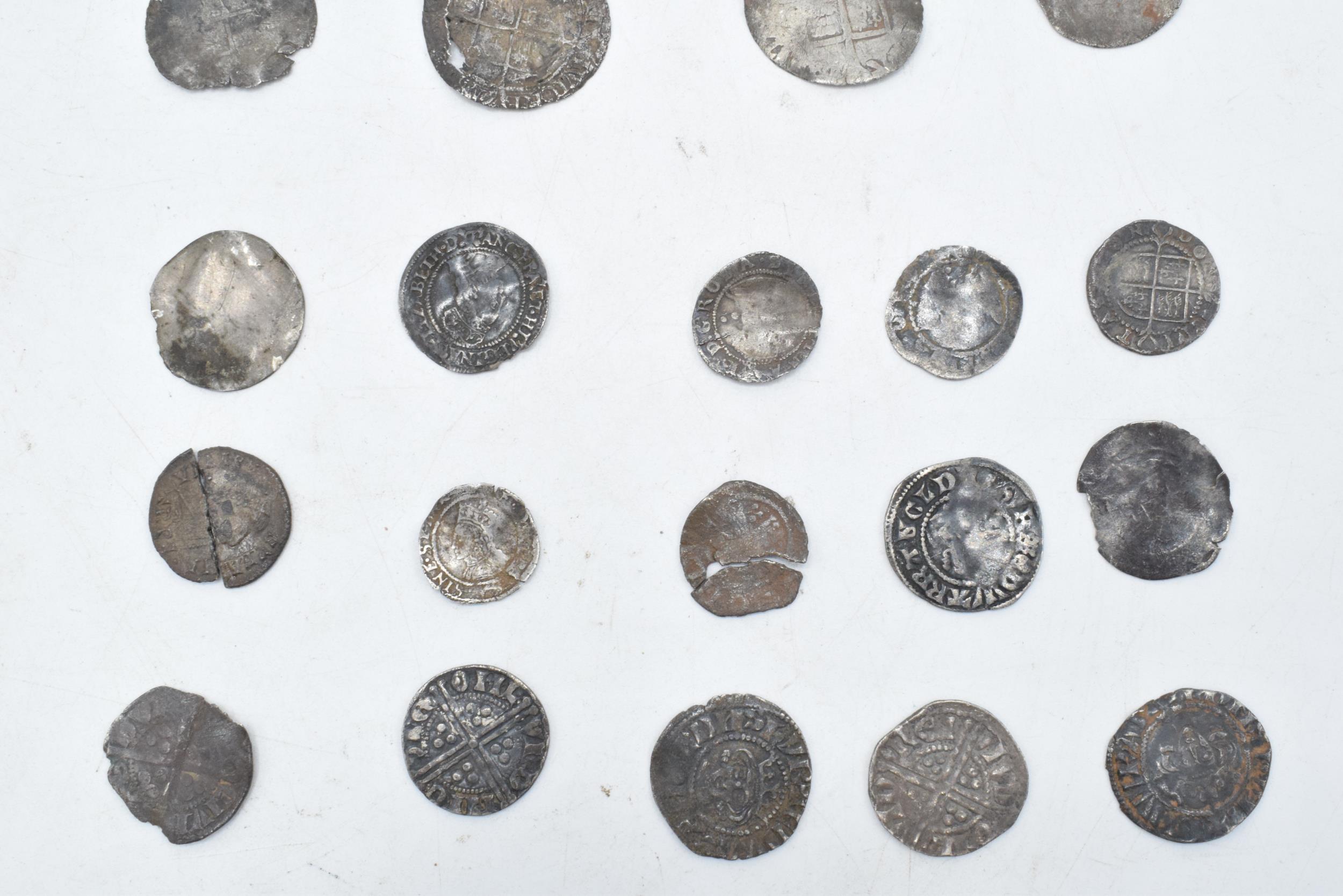 A collection of antique hammered silver coins to include Elizabeth I examples and others in - Image 3 of 4