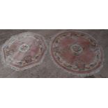 A pair of G H Frith oriental rugs to include a circular example (167cm dia) and an octagonal rug (