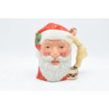 Large Royal Doulton character jug Santa Claus D6668 with doll handle. In good condition with no