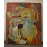 Vincent Bennett (Plymouth 1910-1993), unframed oil on canvas, 'The Dance', 61cm x 51cm. Signed